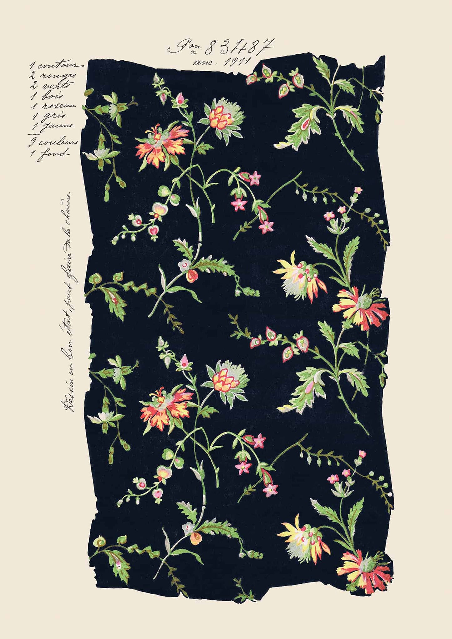 No.016 - Midnight Blooms - Vintage Archive Poster Prints Print~Sisters