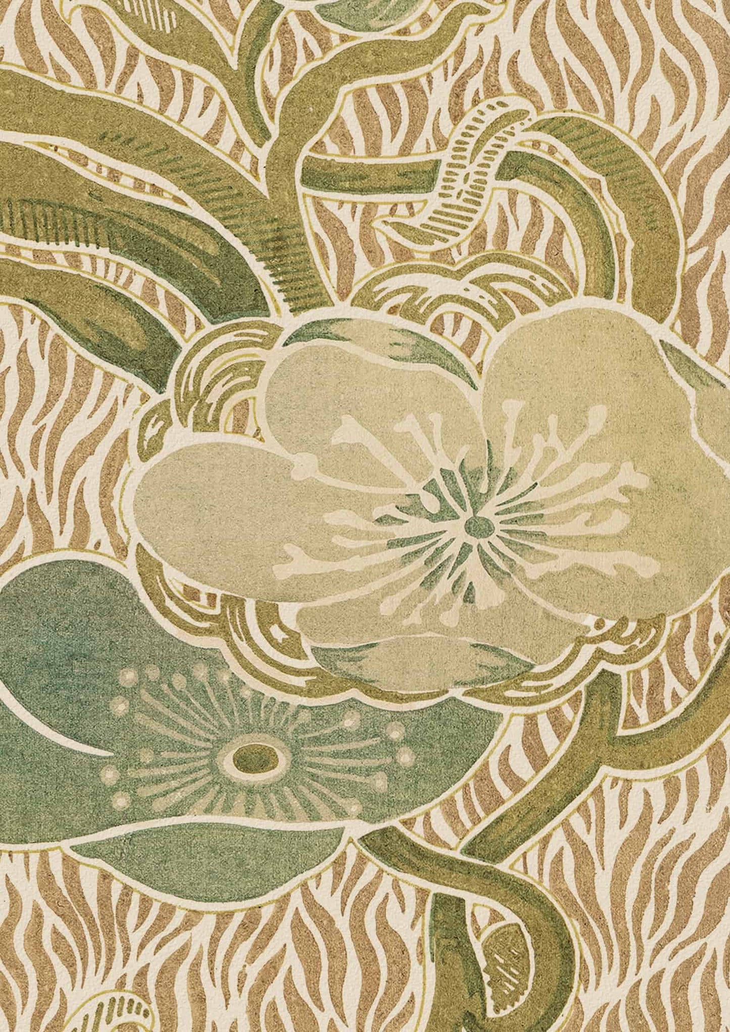 No.017 - Nouveau Blossoms - Vintage Archive Poster Prints Print~Sisters