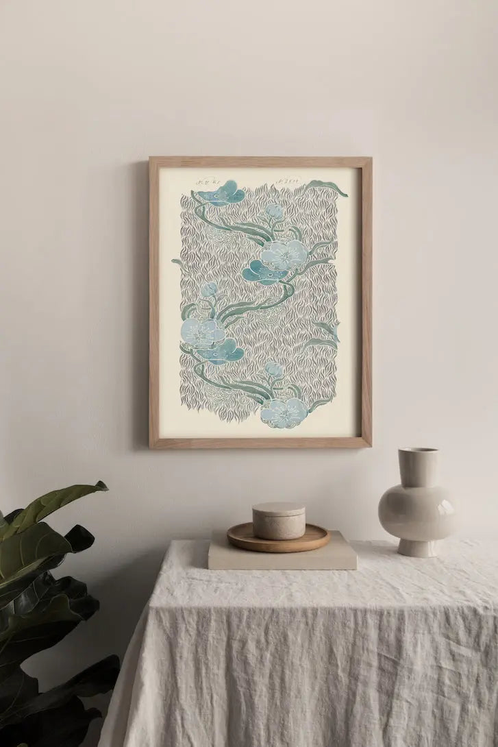 No.041 - Nouveau Indigo - Vintage Archive Poster Prints Print~Sisters