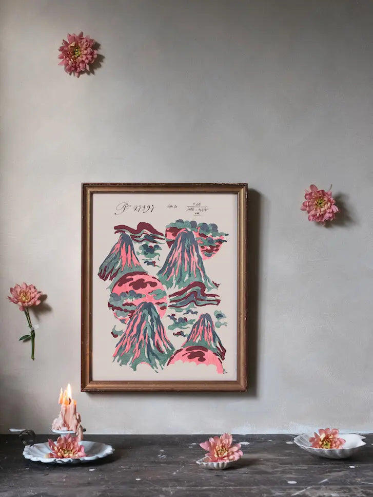 No.053 - Mount Vesuvius - Vintage Archive Poster Prints Print~Sisters