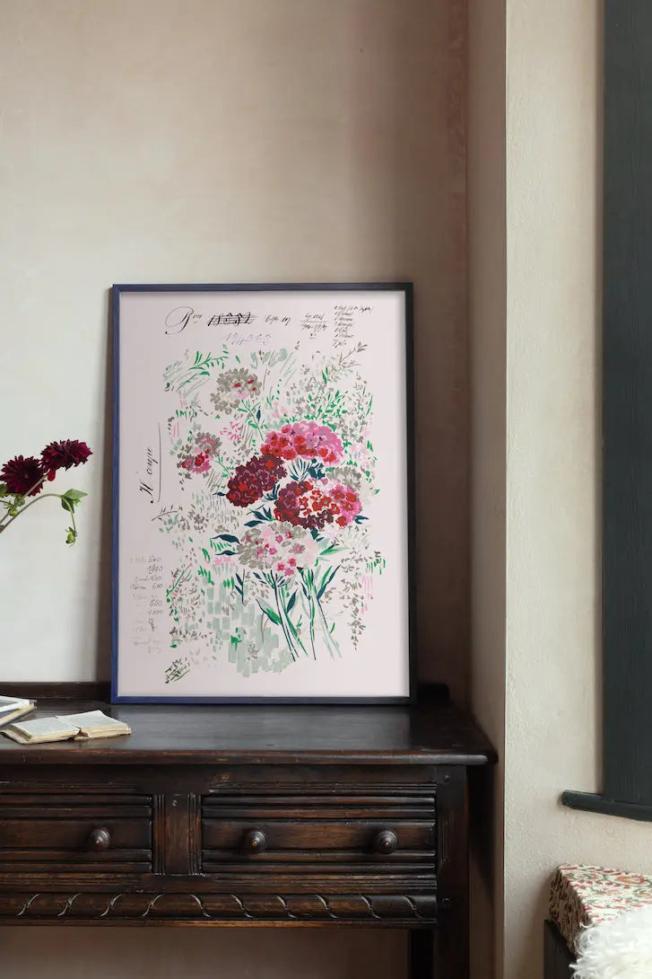 No.100 - Fleurs 1927 - Vintage Archive Poster Prints Print~Sisters