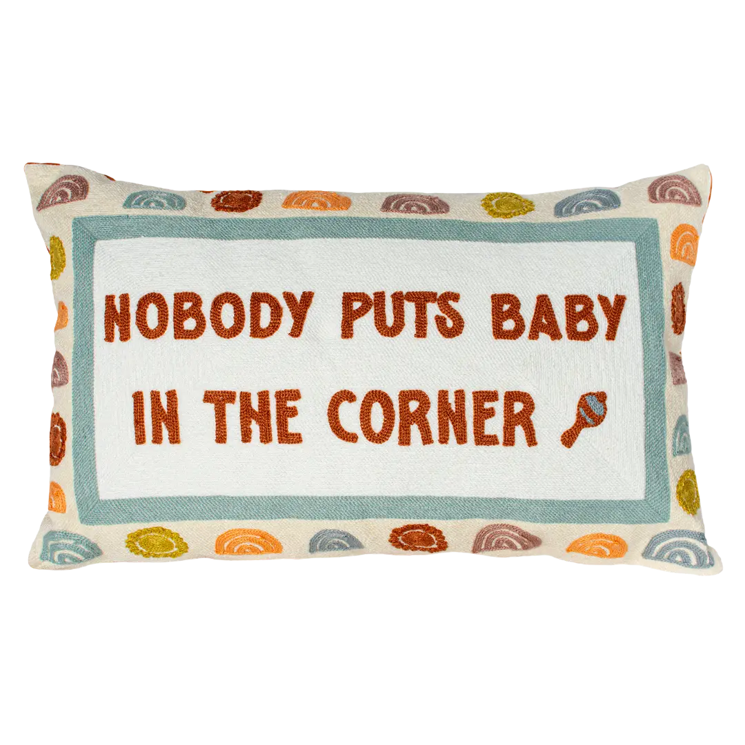 Nobody Puts Baby in the Corner Needlepoint Cushion The Pillow Drop