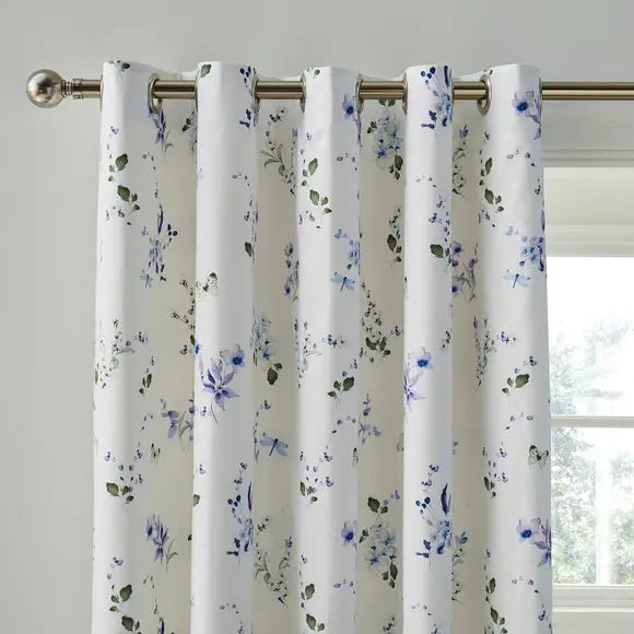 Nola Floral Eyelet Curtains Dunelm