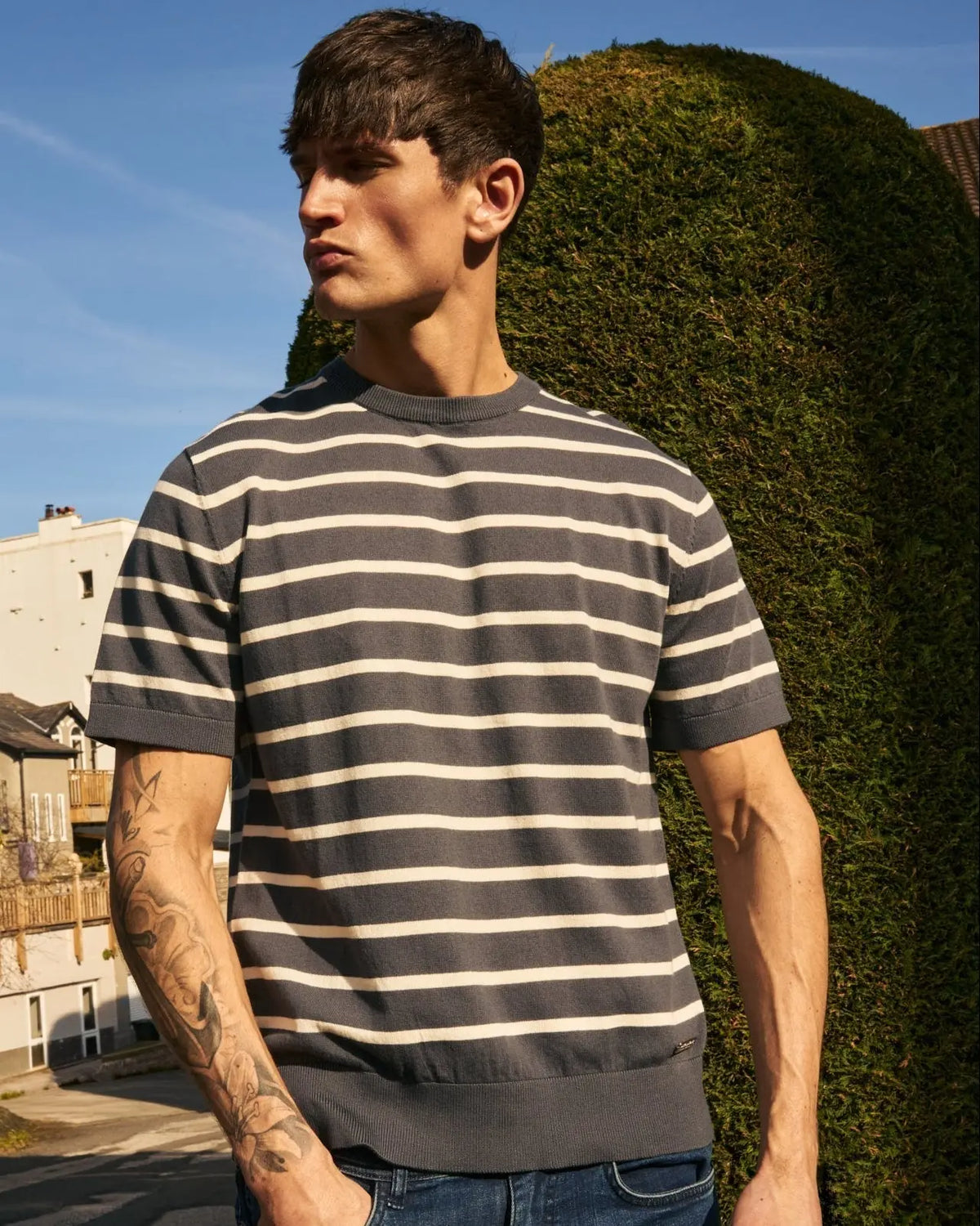 Norwell Knit T-Shirt Slate Blue Duck and Cover