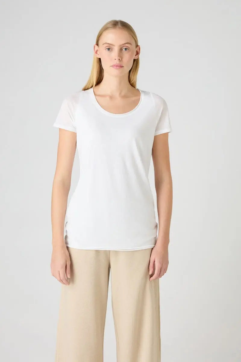 Nourish Short Sleeve Top White Bamford