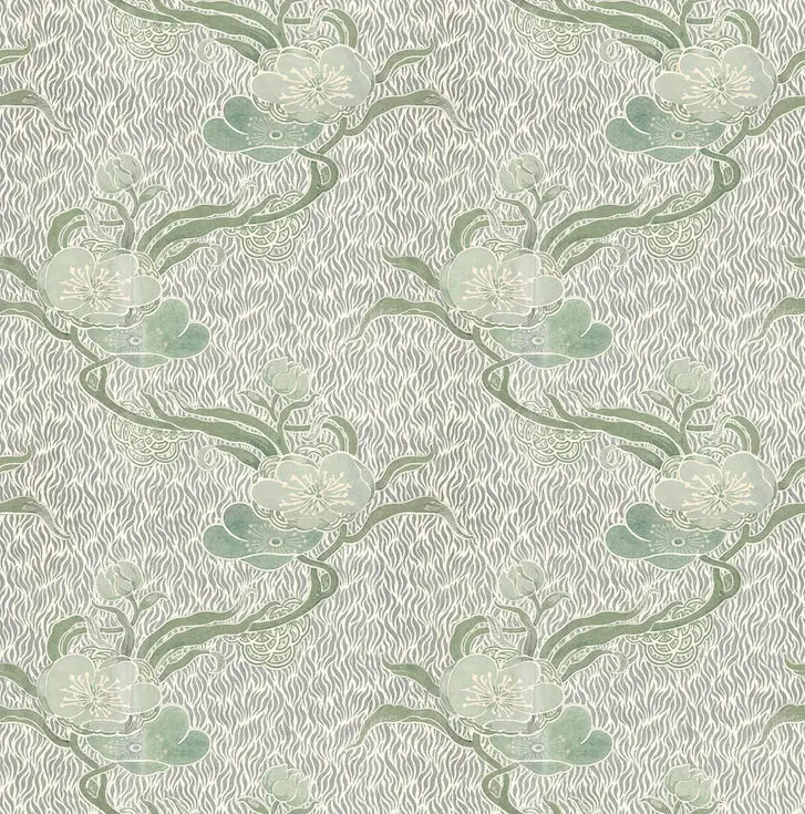 Nouveau Blossom - Verte - Wallpaper Print~Sisters