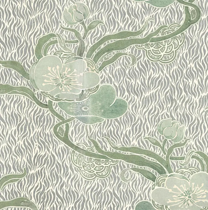 Nouveau Blossom - Verte - Wallpaper Print~Sisters