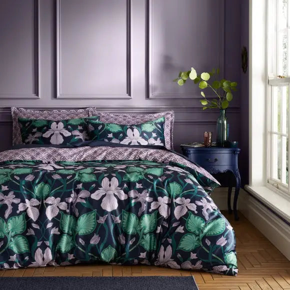 Nouveau Iris Duvet Cover and Pillowcase Set Dunelm