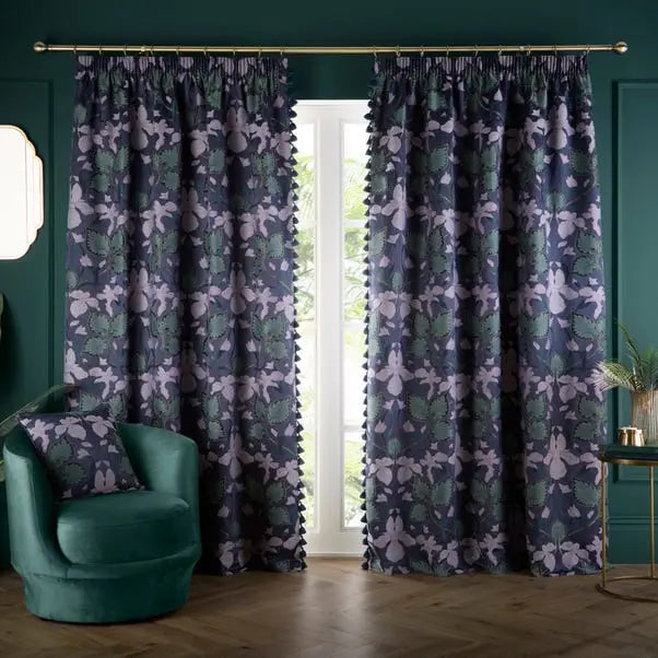 Nouveau Iris Pencil Pleat Curtains Dunelm