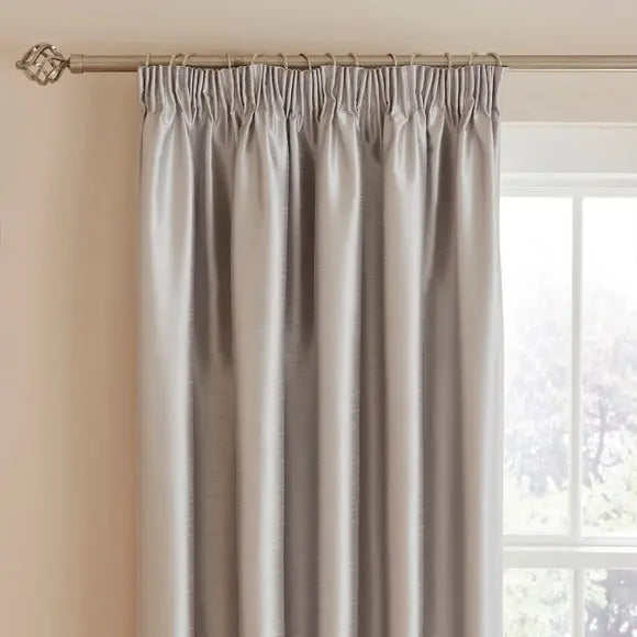Novanna Faux Silk Blackout Pencil Pleat Curtains Dunelm