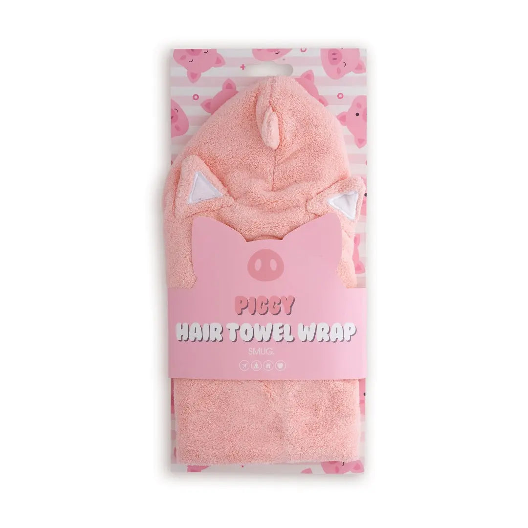 Novelty Hair Towel Wrap, Piggy SMUG