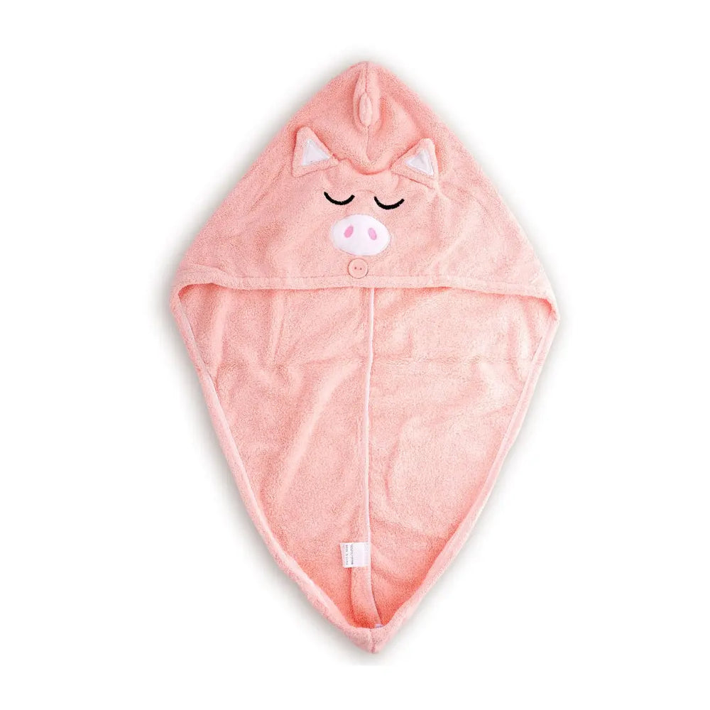 Novelty Hair Towel Wrap, Piggy SMUG