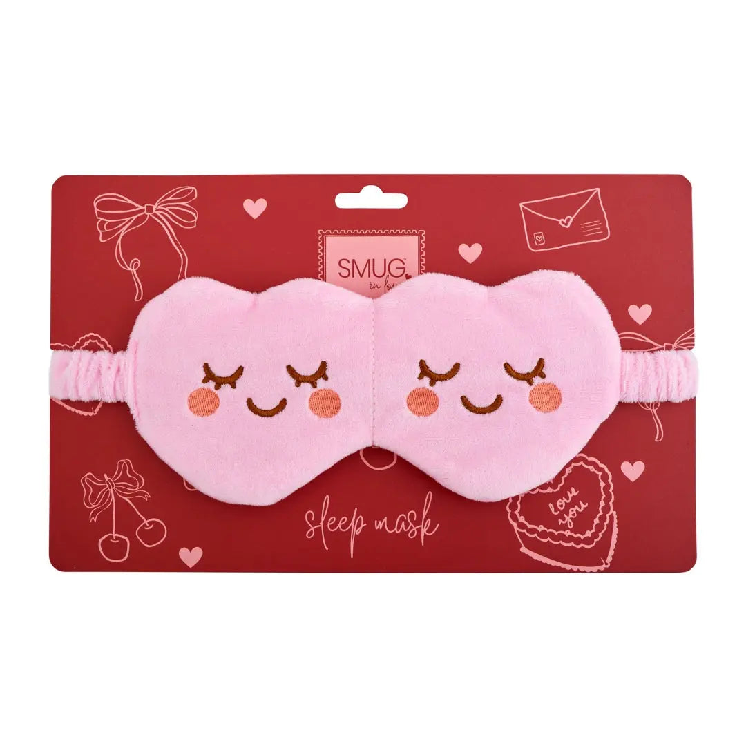 Novelty Plush Sleep Mask - Pink Hearts SMUG