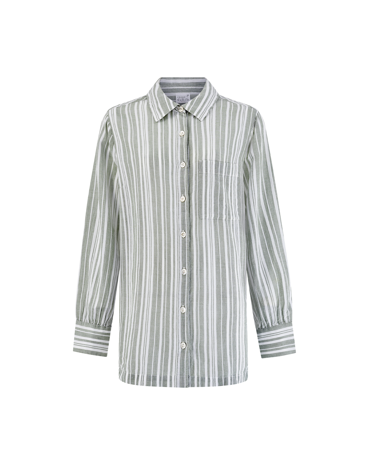 The Midi Shirt -Sage Stripe Nudea