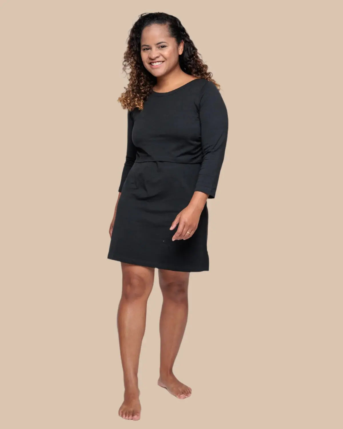 Nursing Tunic dress in Charcoal Bshirt