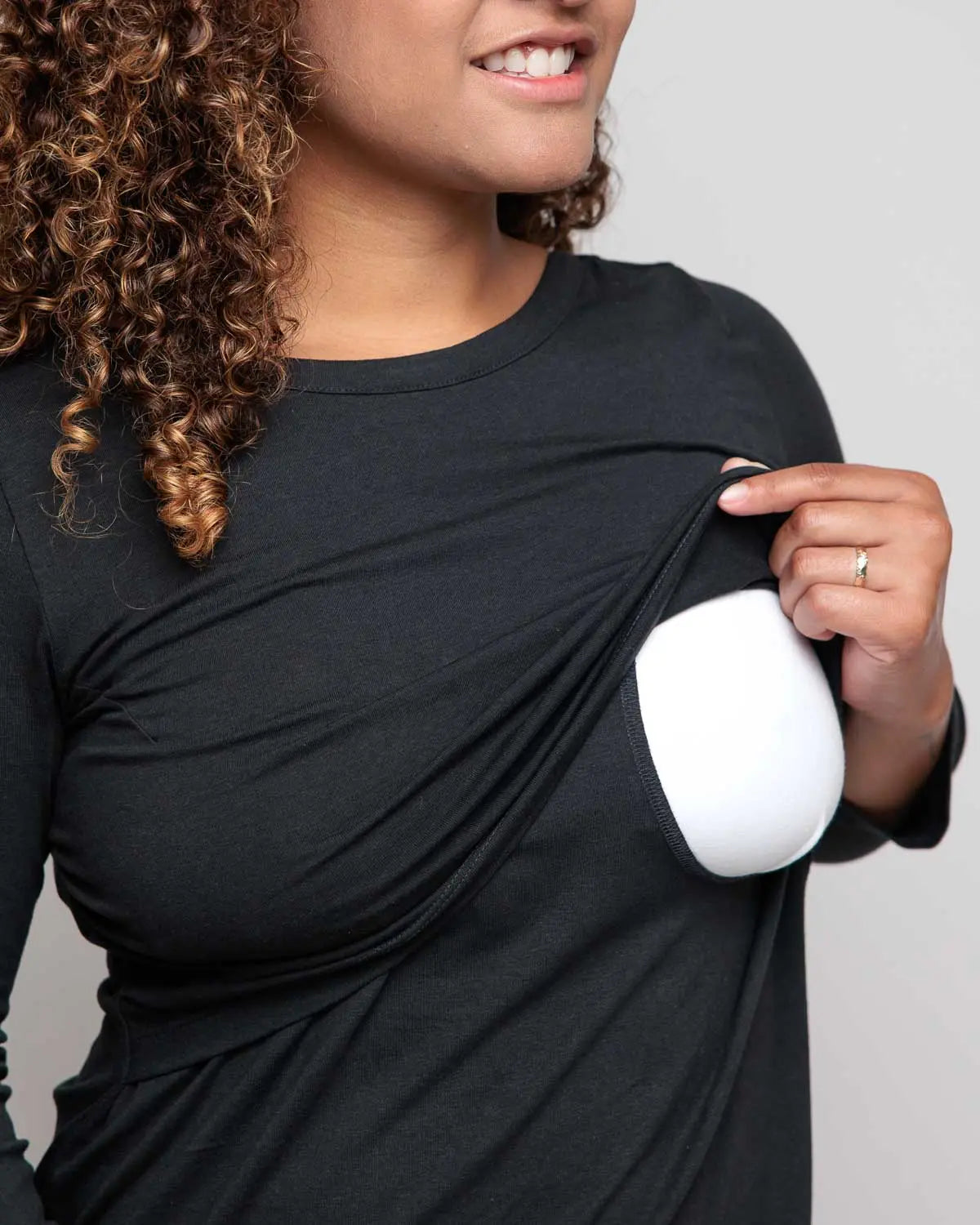 Nursing Tunic dress in Charcoal Bshirt