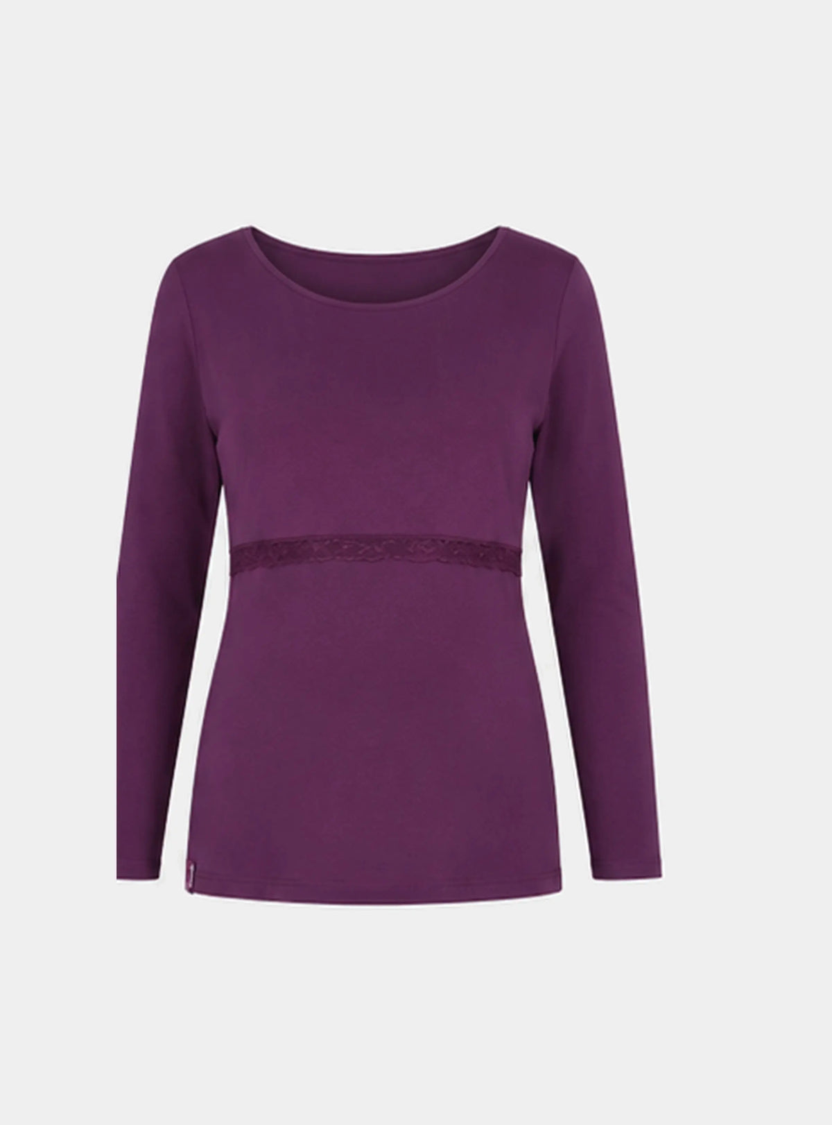 Nursing long sleeve t-shirt (with lace) in Plum Bshirt