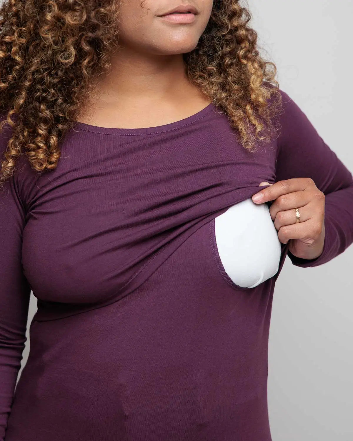 Nursing long sleeve t-shirt in Plum Bshirt