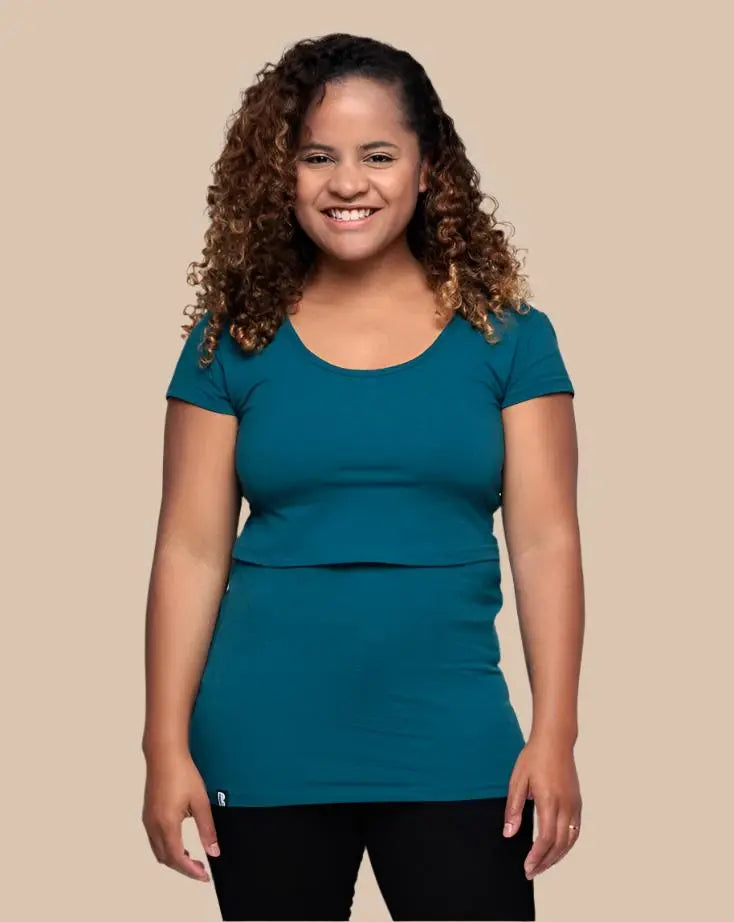 Nursing short sleeve t-shirt in Teal Bshirt