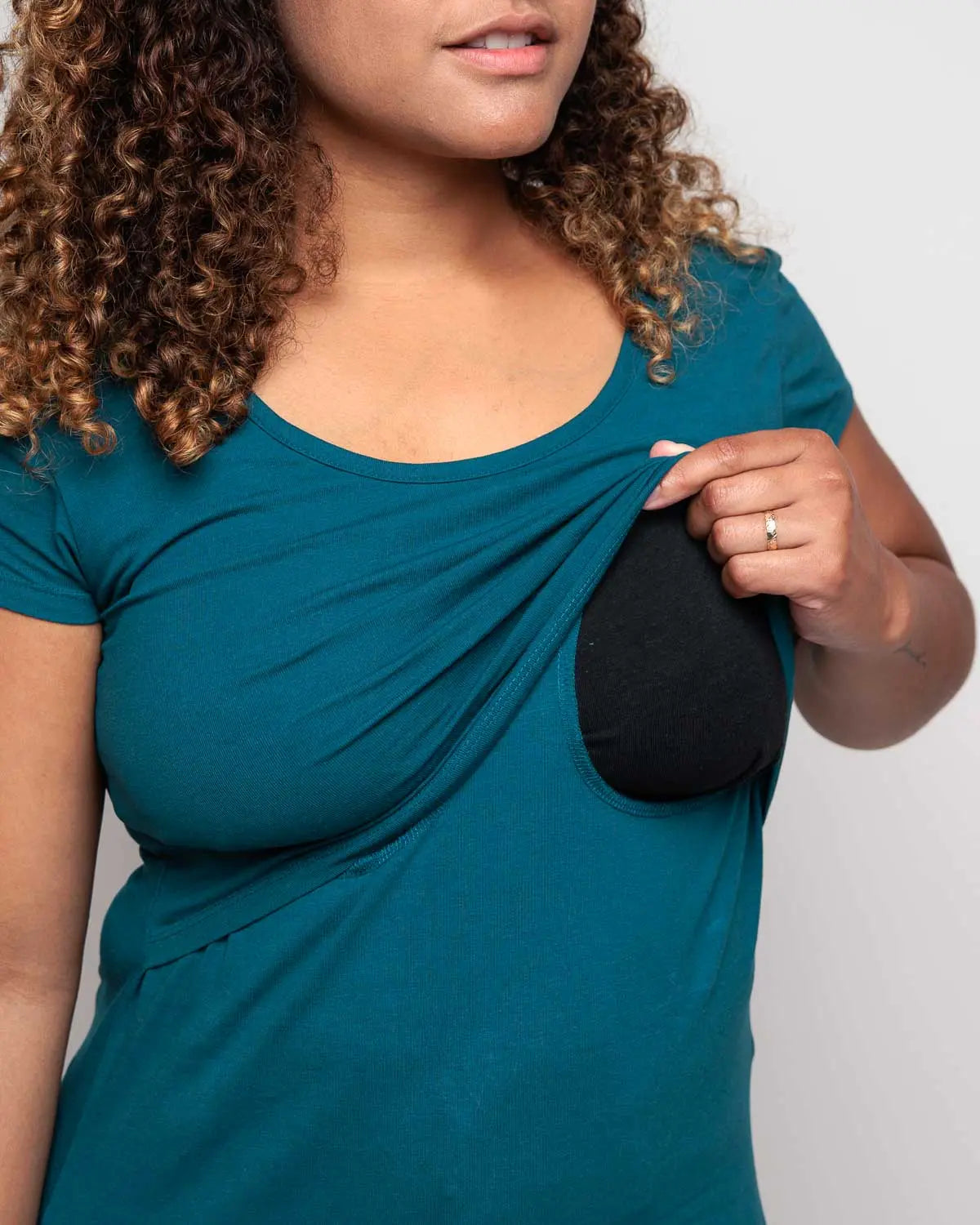 Nursing short sleeve t-shirt in Teal Bshirt