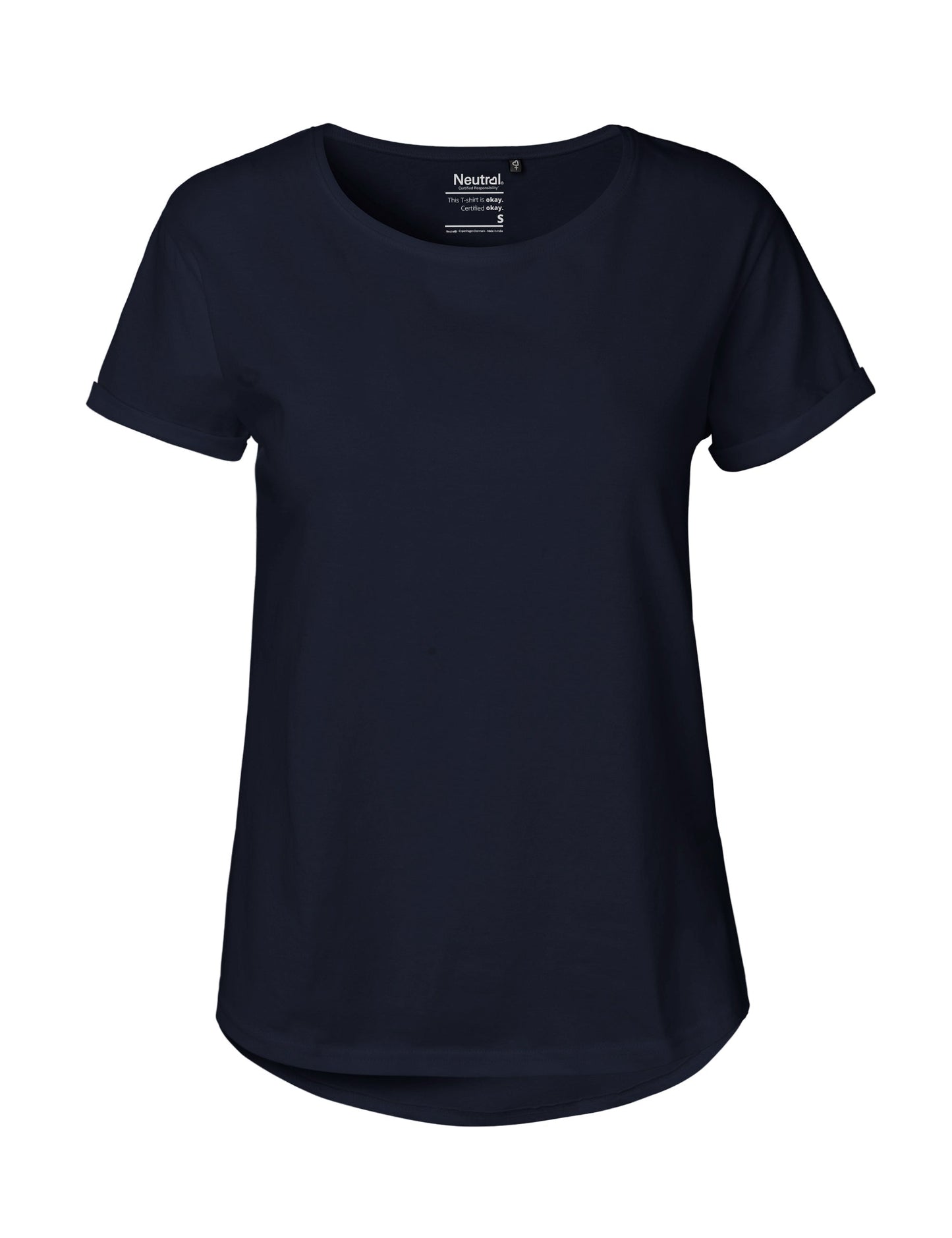 Fairtrade Organic Roll Up Sleeve T-shirt: Womens Earth Wardrobe