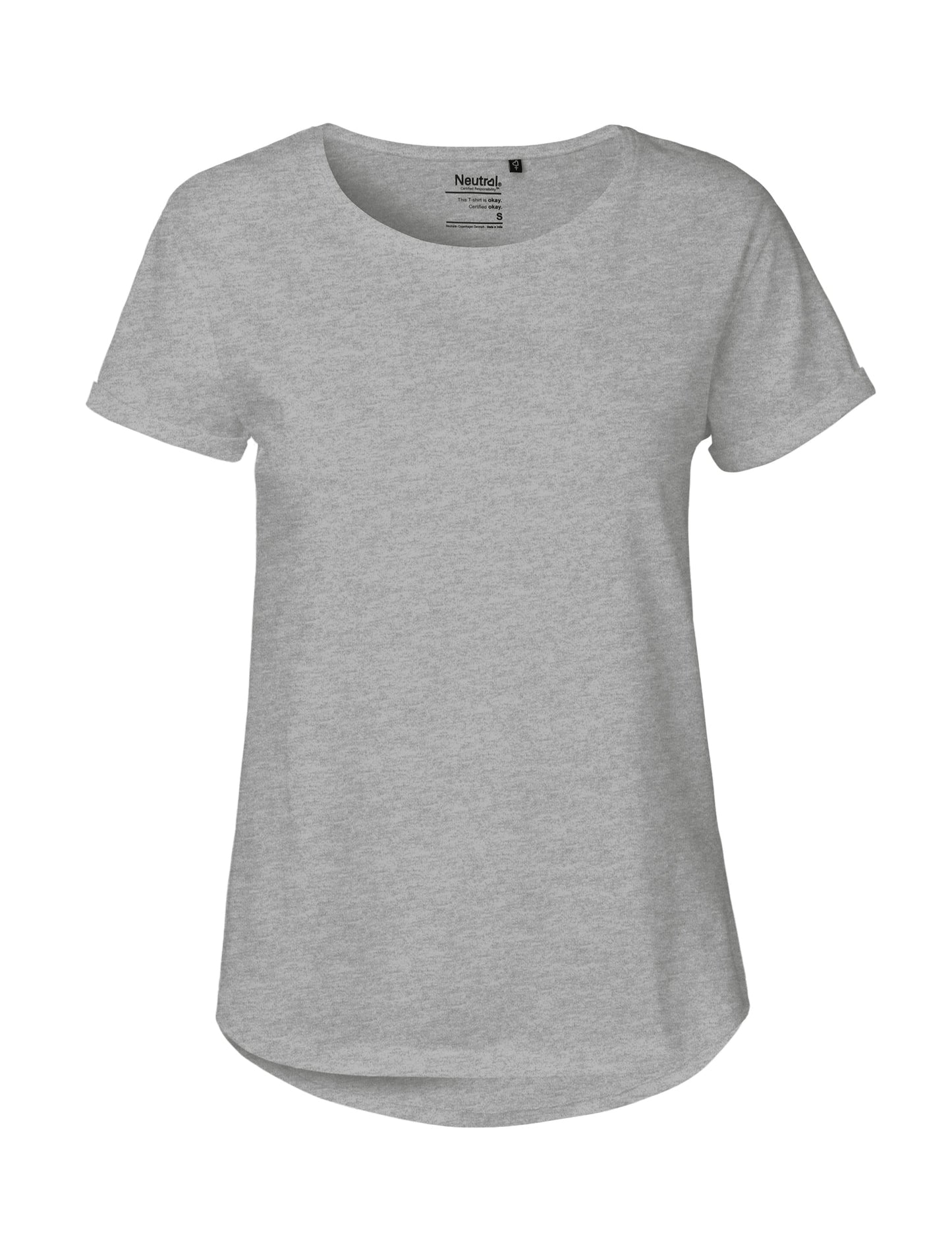 Fairtrade Organic Roll Up Sleeve T-shirt: Womens Earth Wardrobe