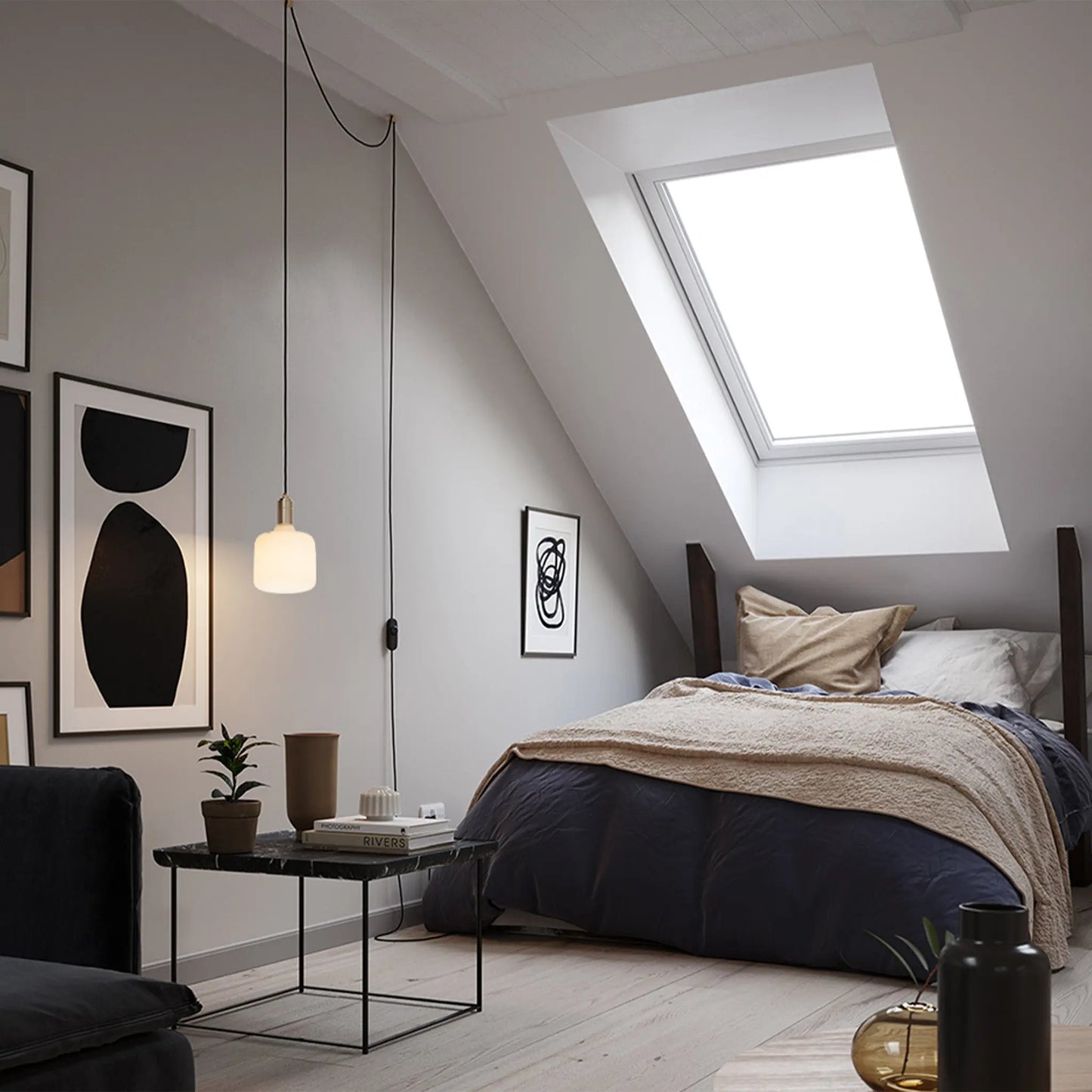 Oblo Plug-In Pendant in Graphite Tala