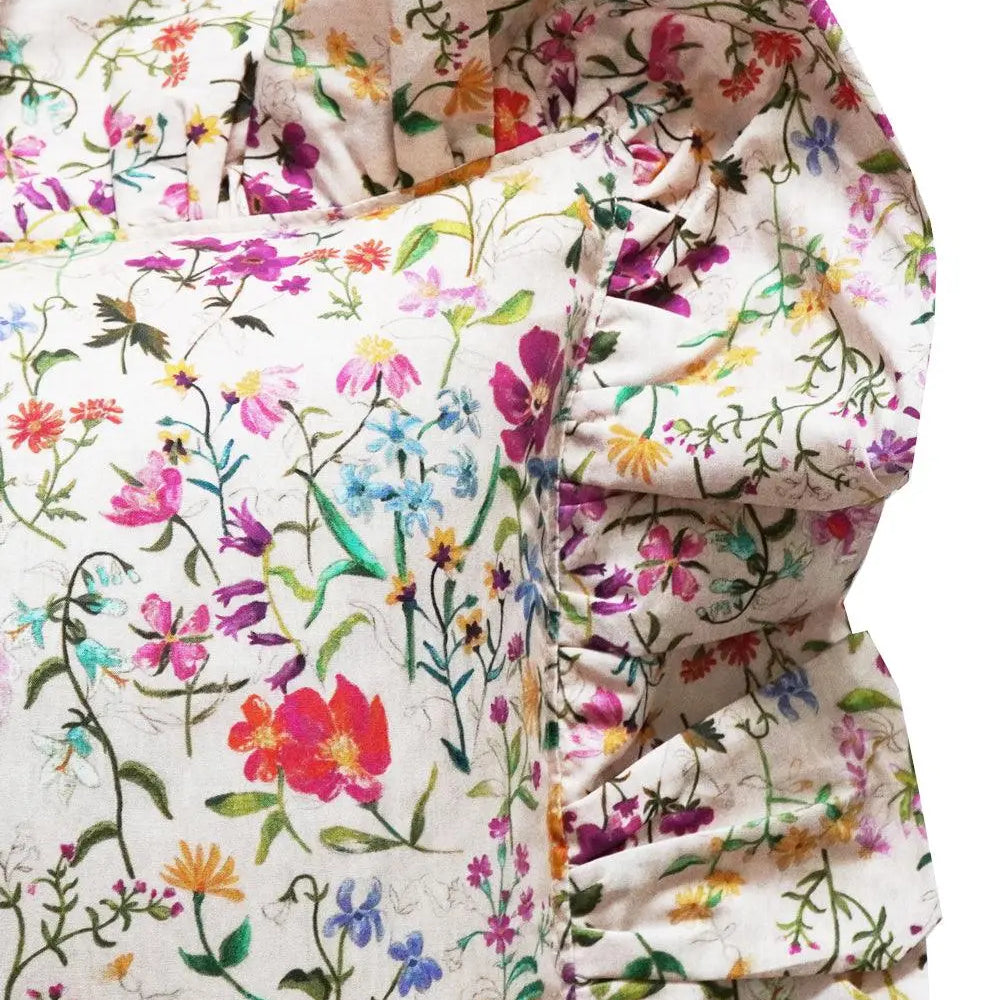 Oblong Ruffle Cushion Made With Liberty Fabric LINEN GARDEN Coco & Wolf