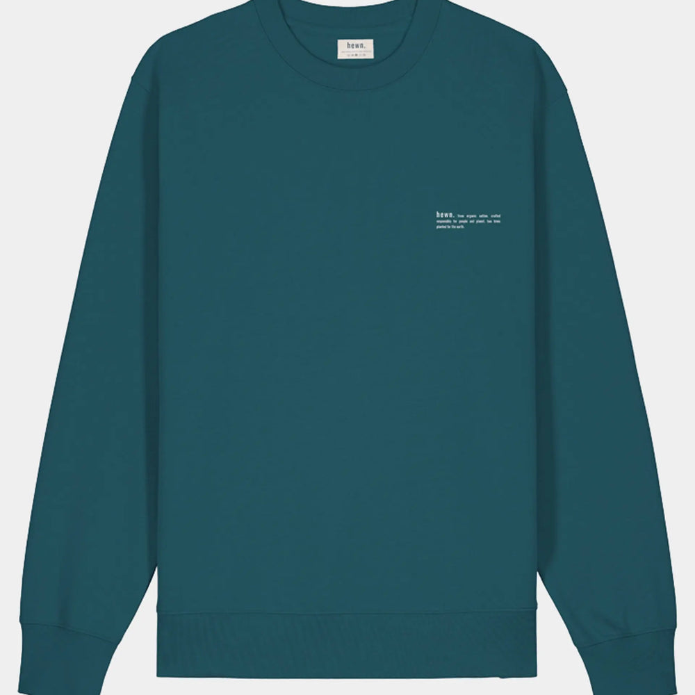 Ocean Blue Mens Organic Cotton Relaxed-Fit Sweatshirt hewn.