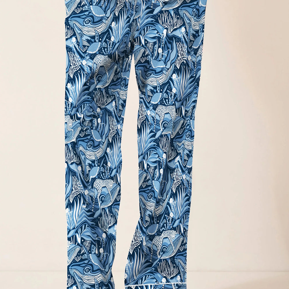 Ocean Blue Women's Organic Cotton Pyjama Trouser Myza