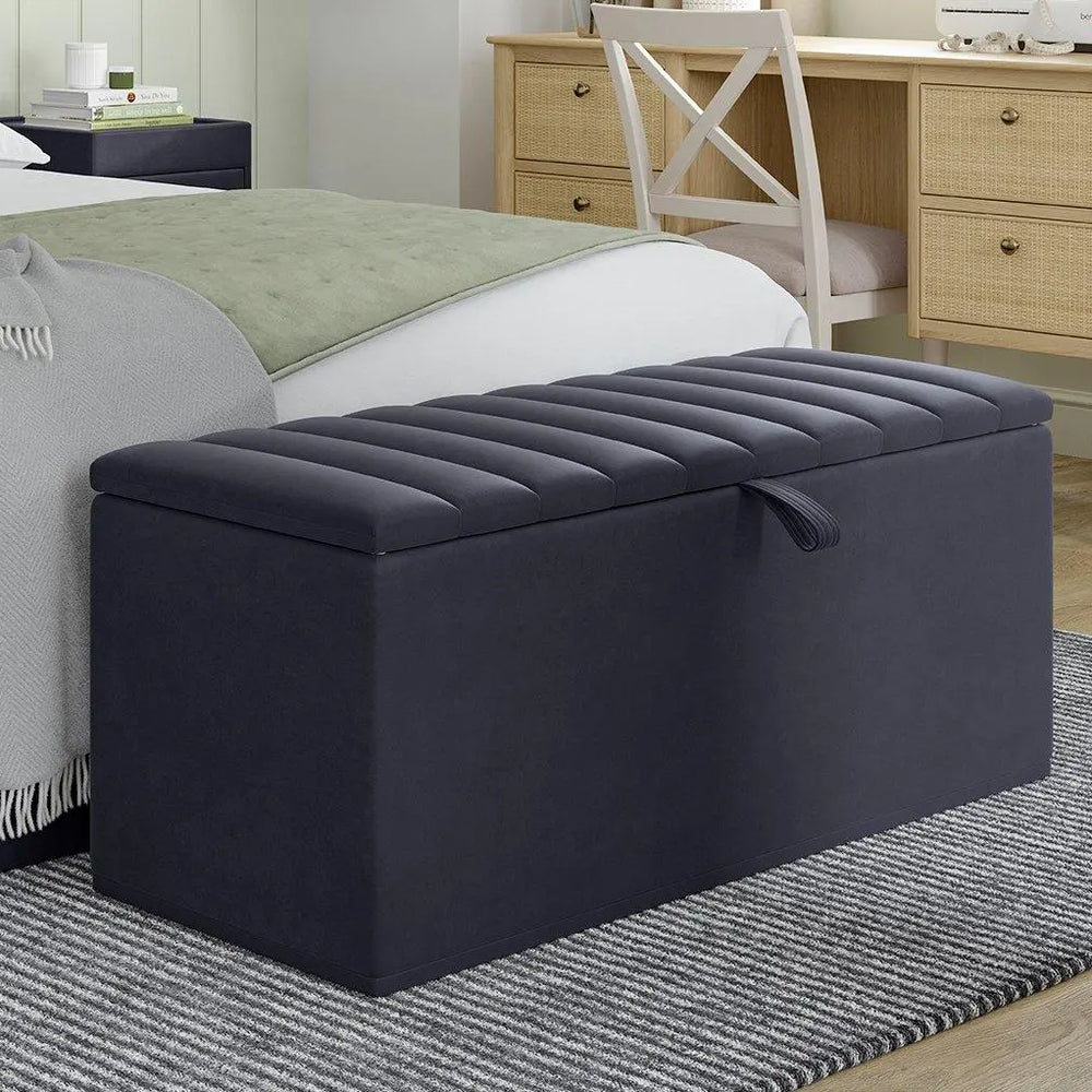 Octavia Upholstered Blanket Box - Blue Dreams