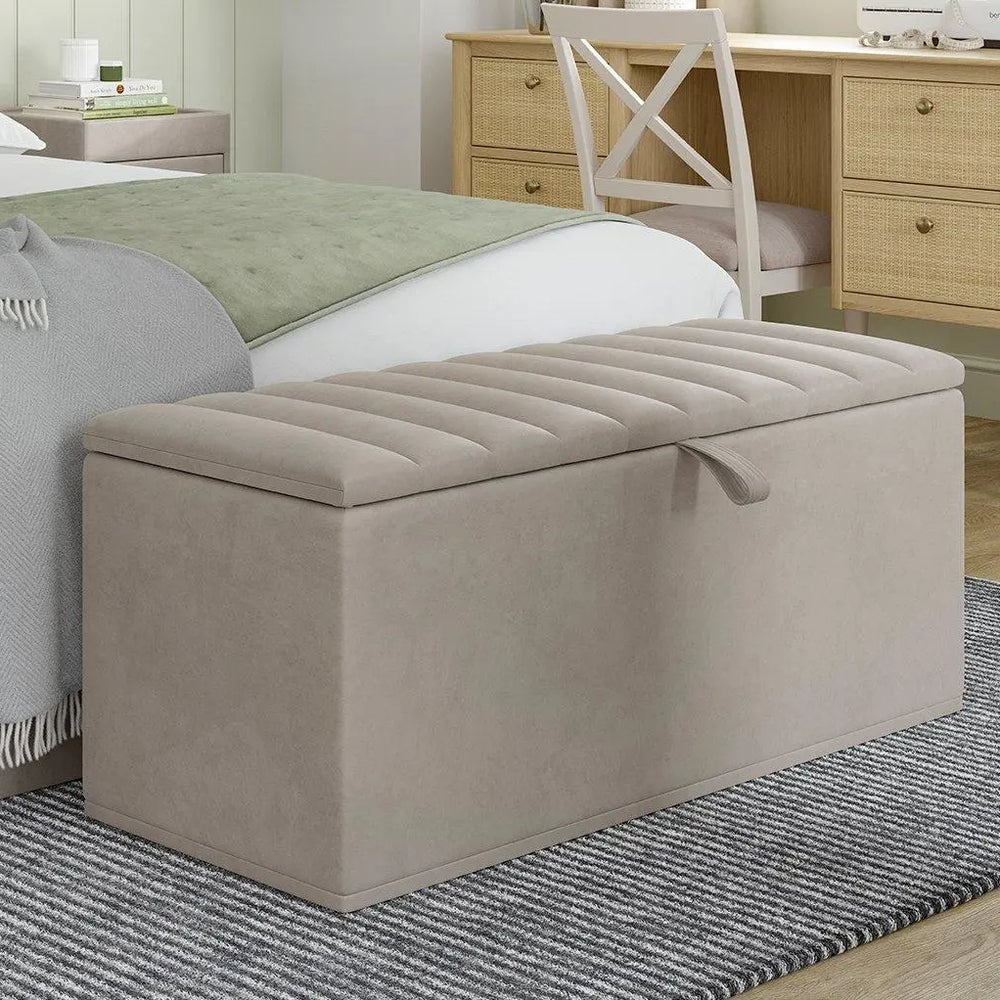 Octavia Upholstered Blanket Box - Grey Dreams