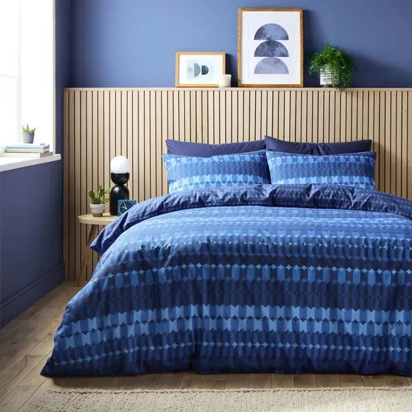Oden Geometric Duvet Cover & Pillowcase Set Dunelm