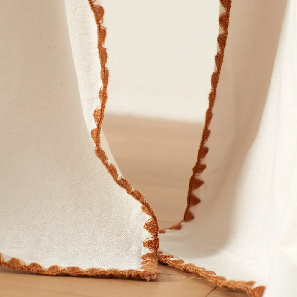 Off White Nova 100% Cotton Loop Top Curtain (Pair) The Secret Linen Store