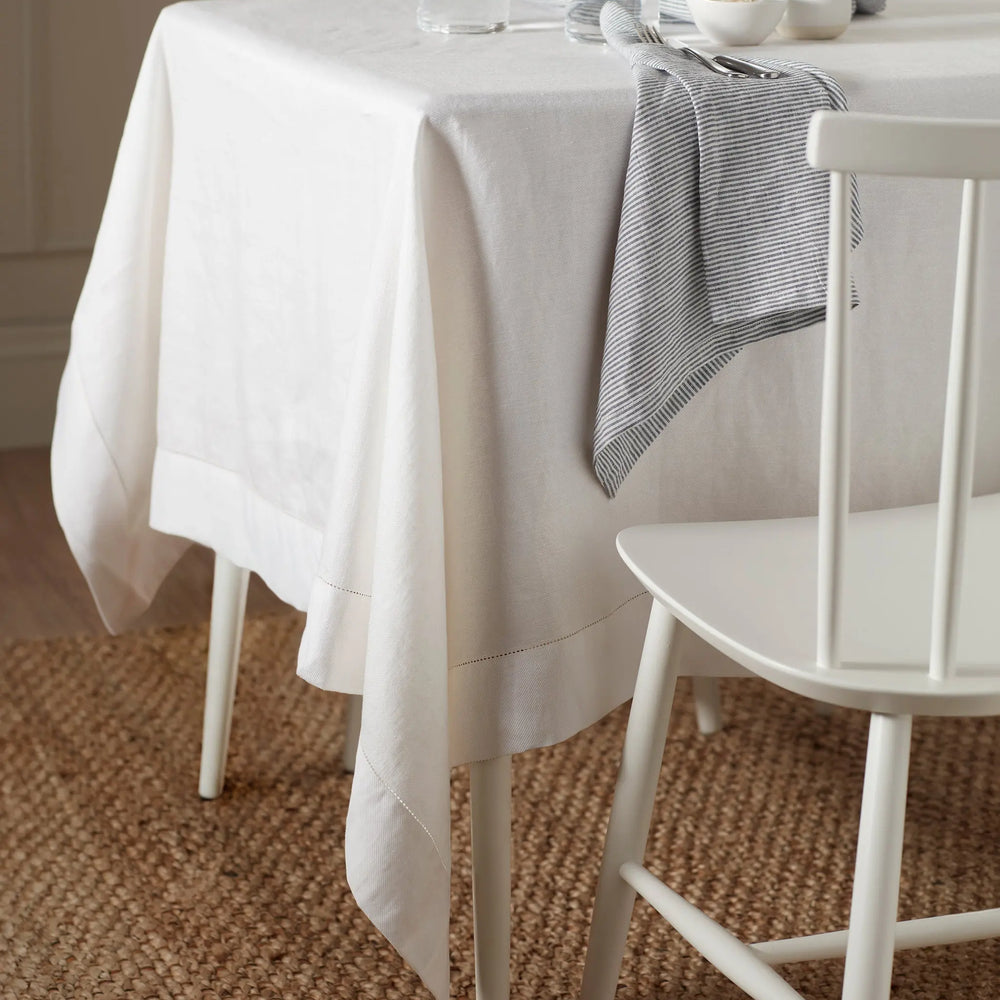 Off White Twill Cotton Linen Tablecloth The Secret Linen Store