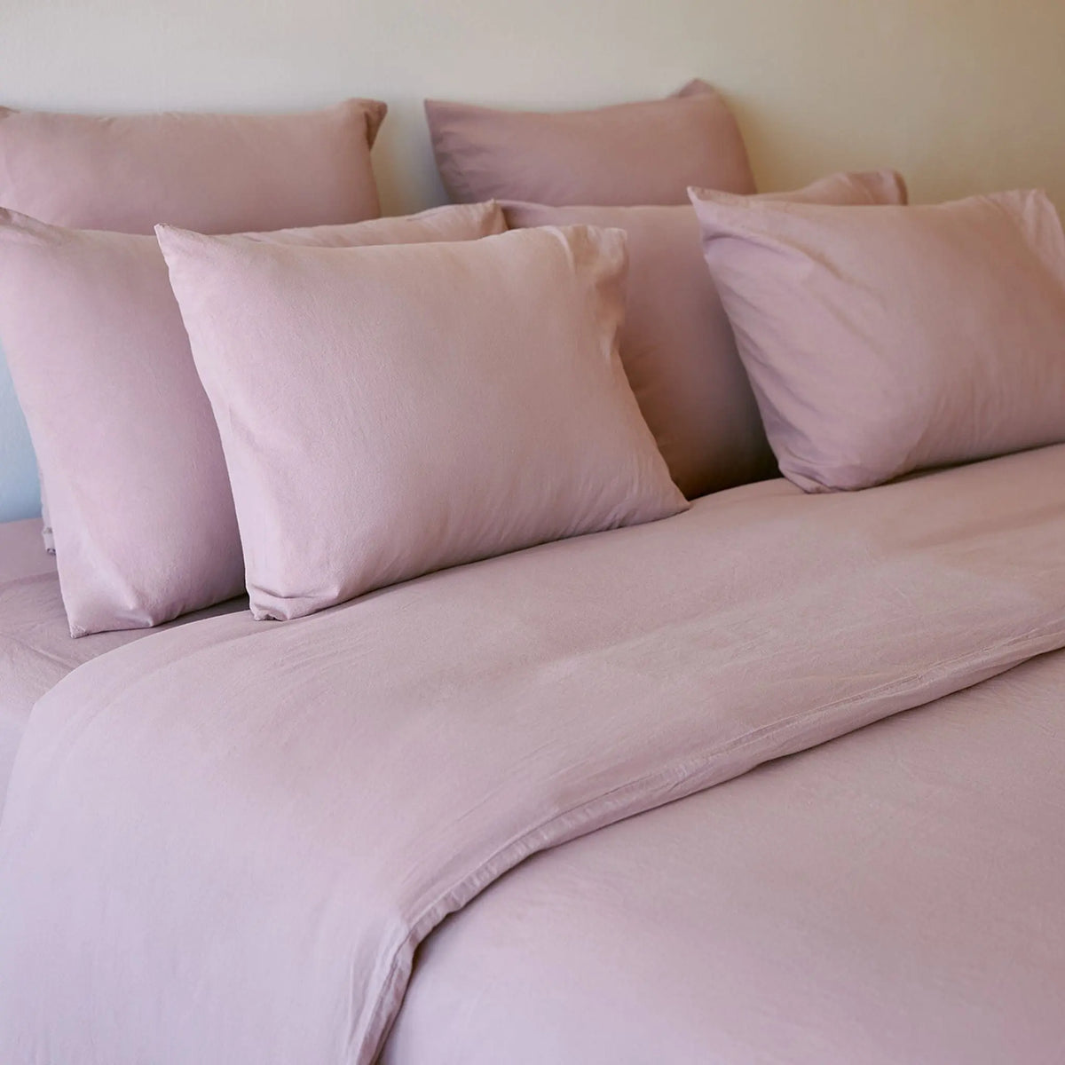 Old pink Tavira Washed Cotton Fitted Sheet Torres Novas UK