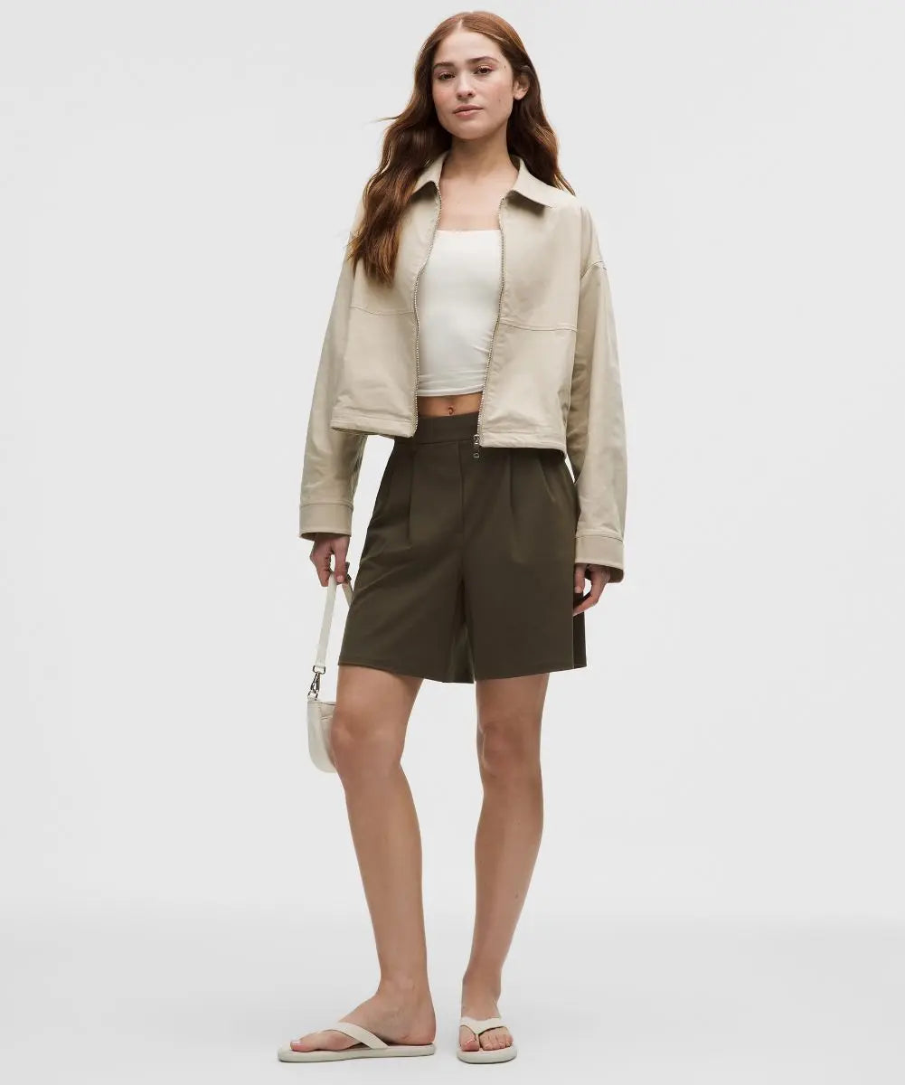 Olive Brown Women's Daydrift Pleated High-Rise Shorts Lululemon