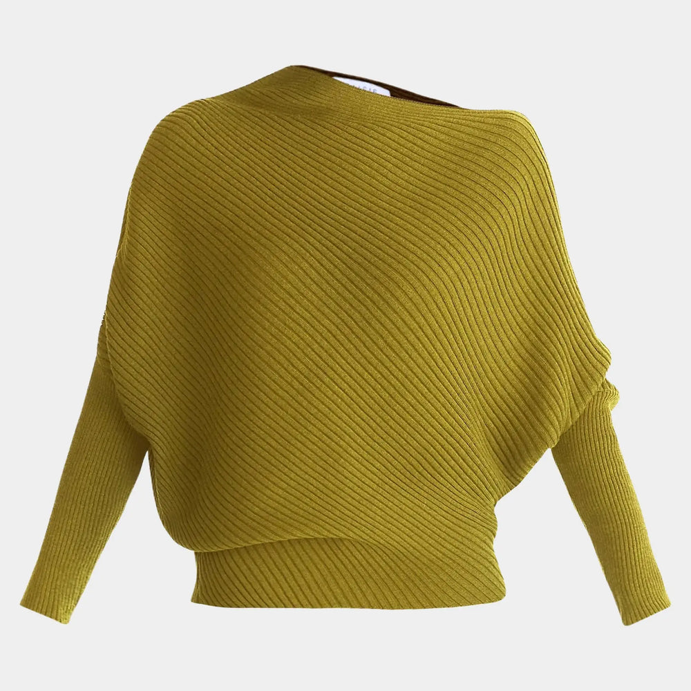 Olive Draped Knitted Jumper Paisie