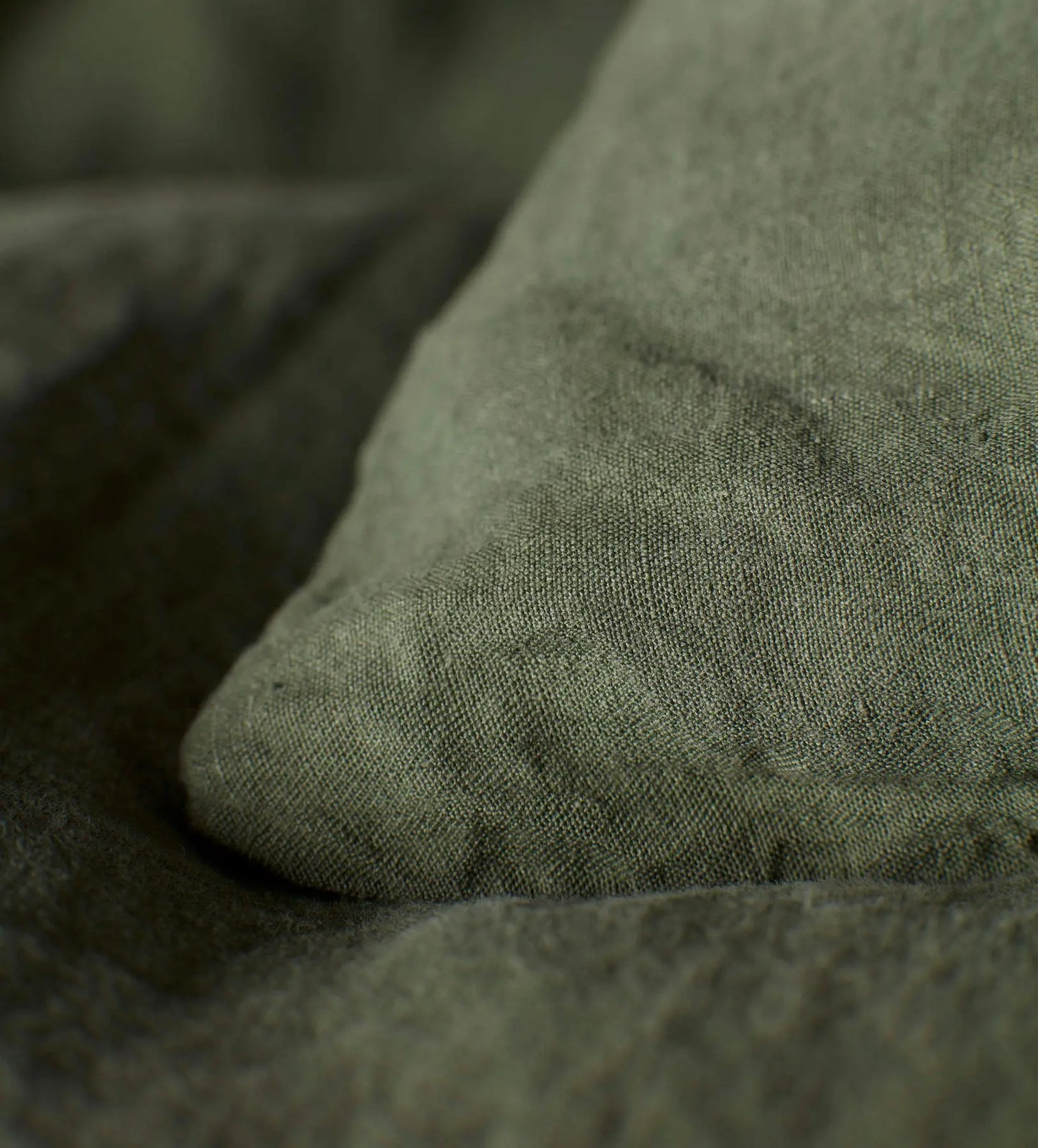 Olive Green 100% Linen Housewife Pillowcase The Secret Linen Store