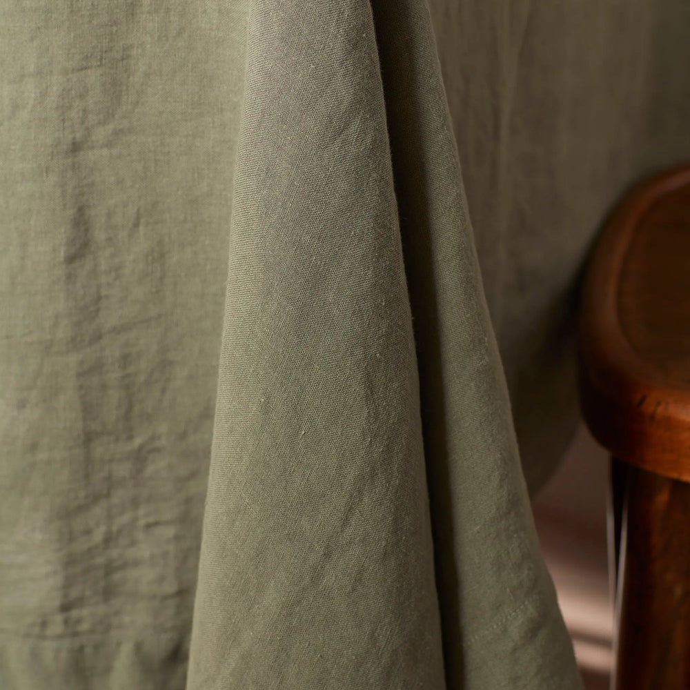Olive Green 100% Linen Tablecloth The Secret Linen Store