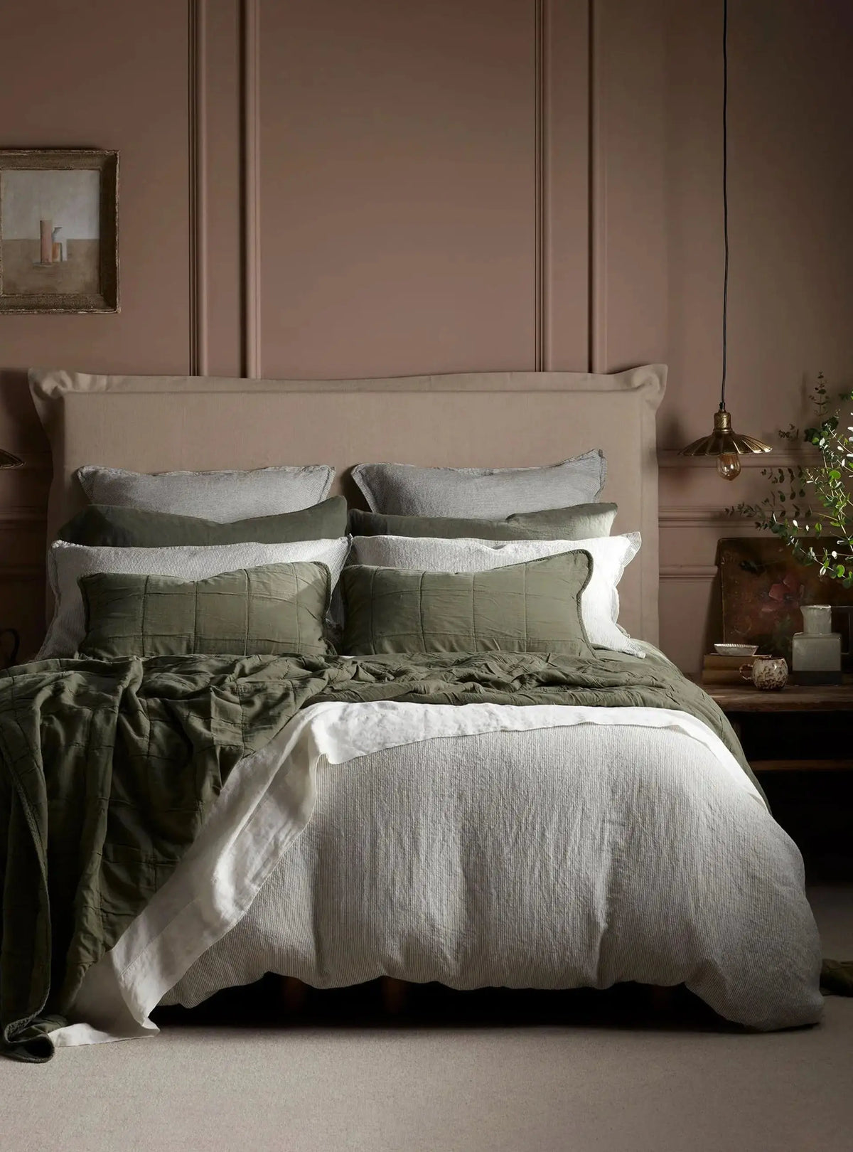 Olive Green Sid Stripe 100% Bed