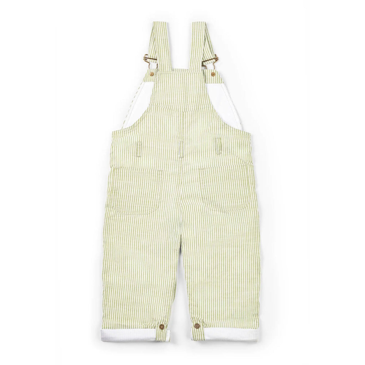 Olive Seersucker Dungarees Dotty Dungarees