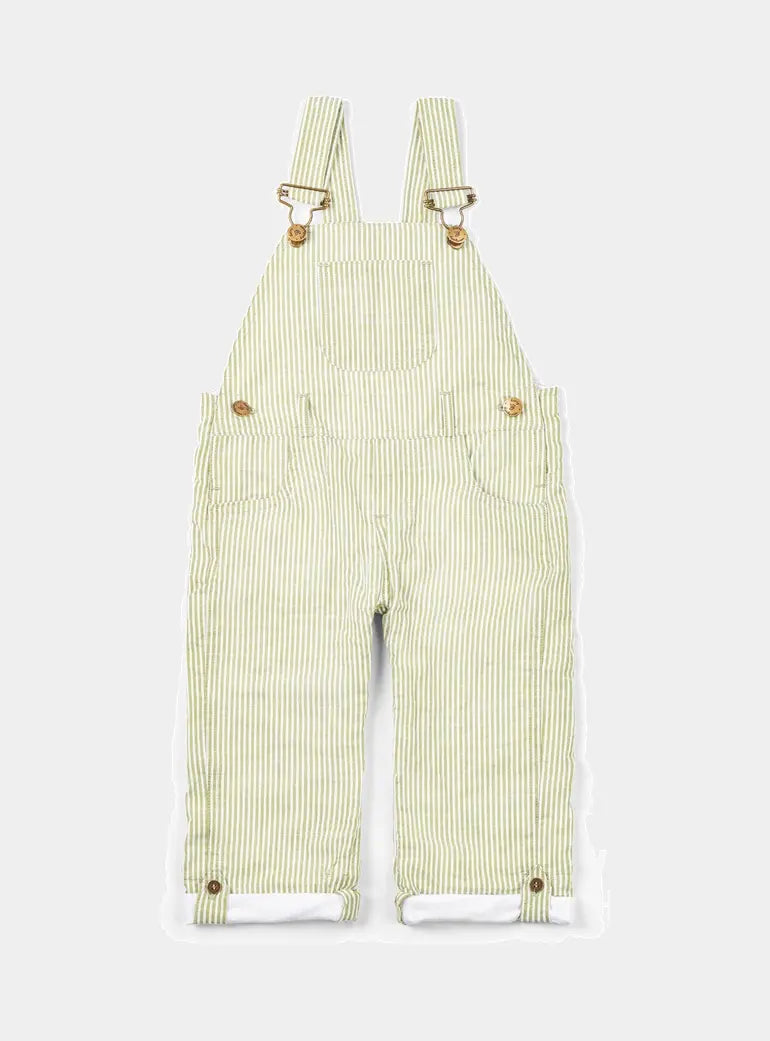 Olive Seersucker Dungarees Dotty Dungarees