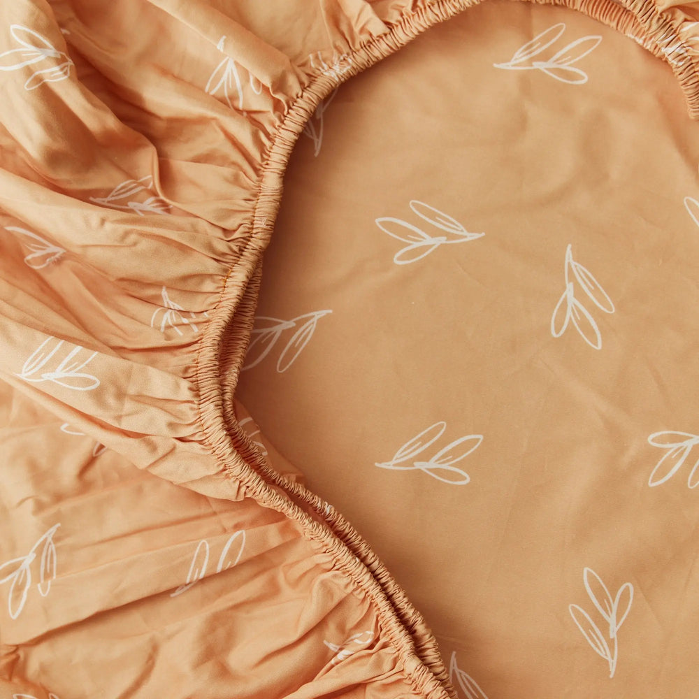 Olive Sprig Organic Cotton Fitted Sheet Kabode