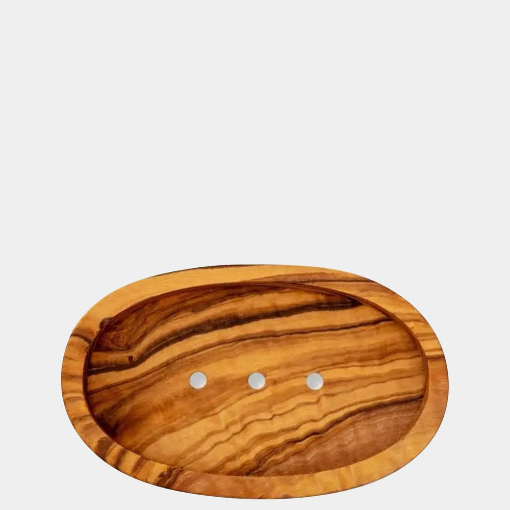 Olive Wood Leaf Soap Dish Eco Bath London