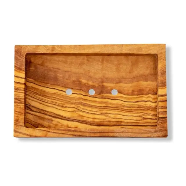 Olive Wood Rectangle Soap Dish Eco Bath London