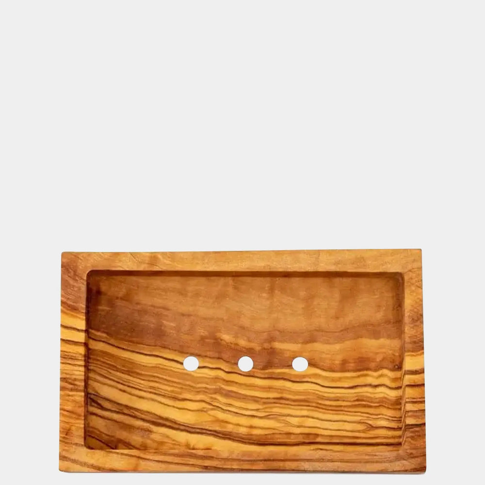 Olive Wood Rectangle Soap Dish Eco Bath London