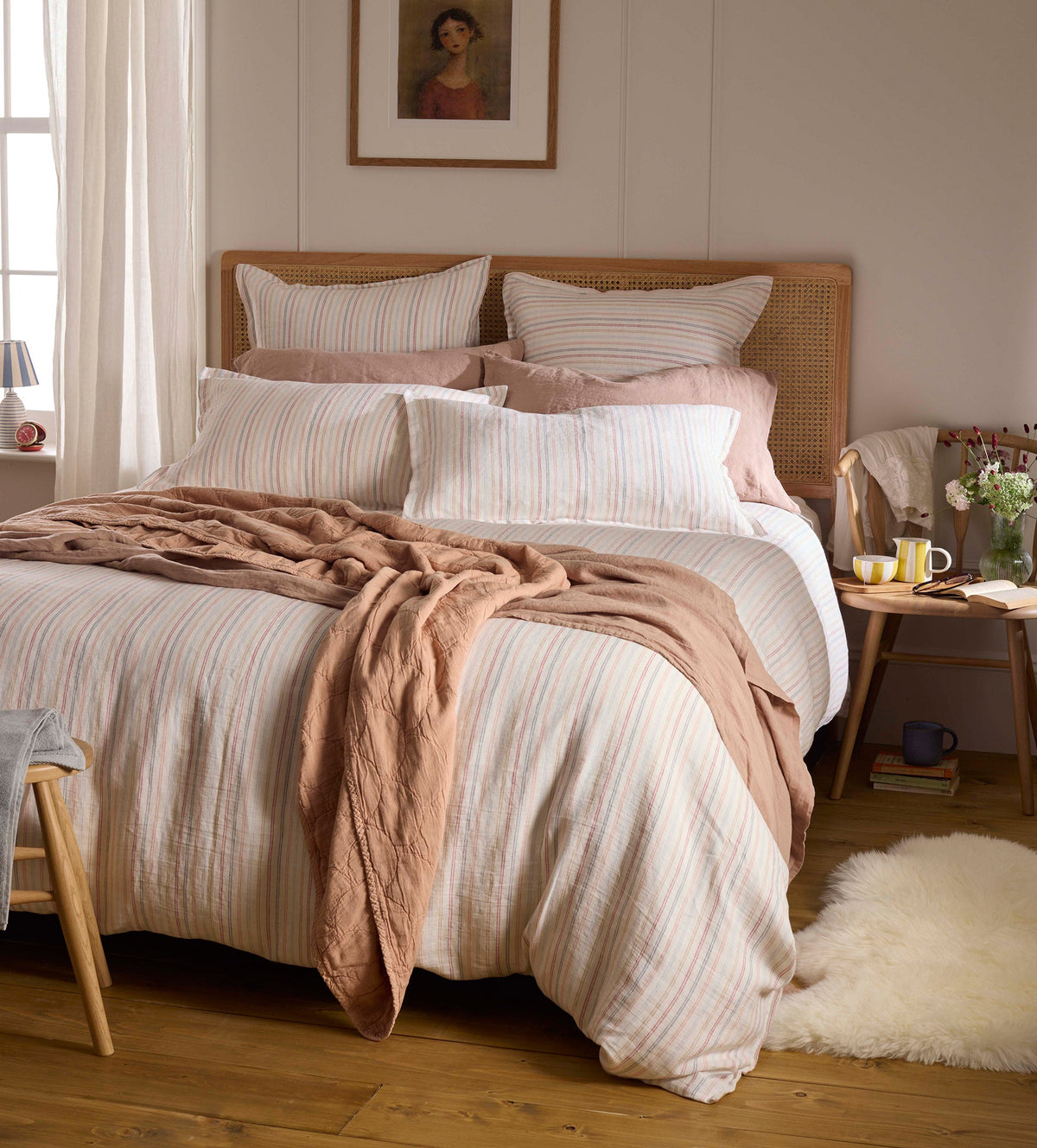 Olivia Stripe 100% Linen Duvet Cover - The Secret Linen Store