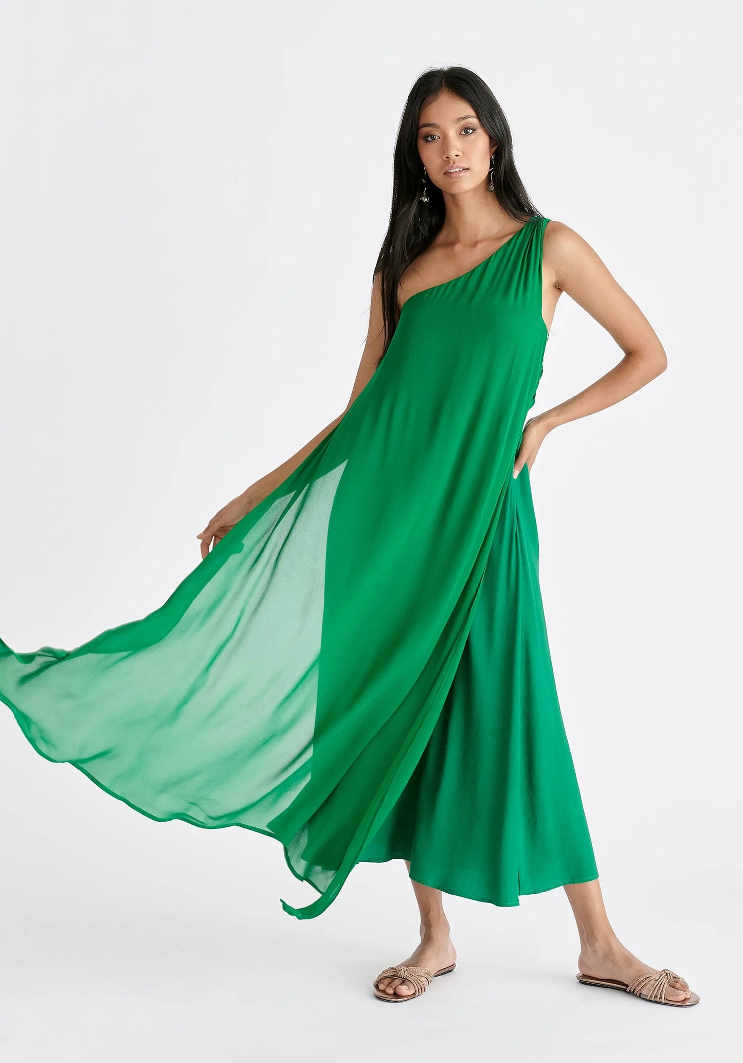 One Shoulder Flowy Dress Paisie