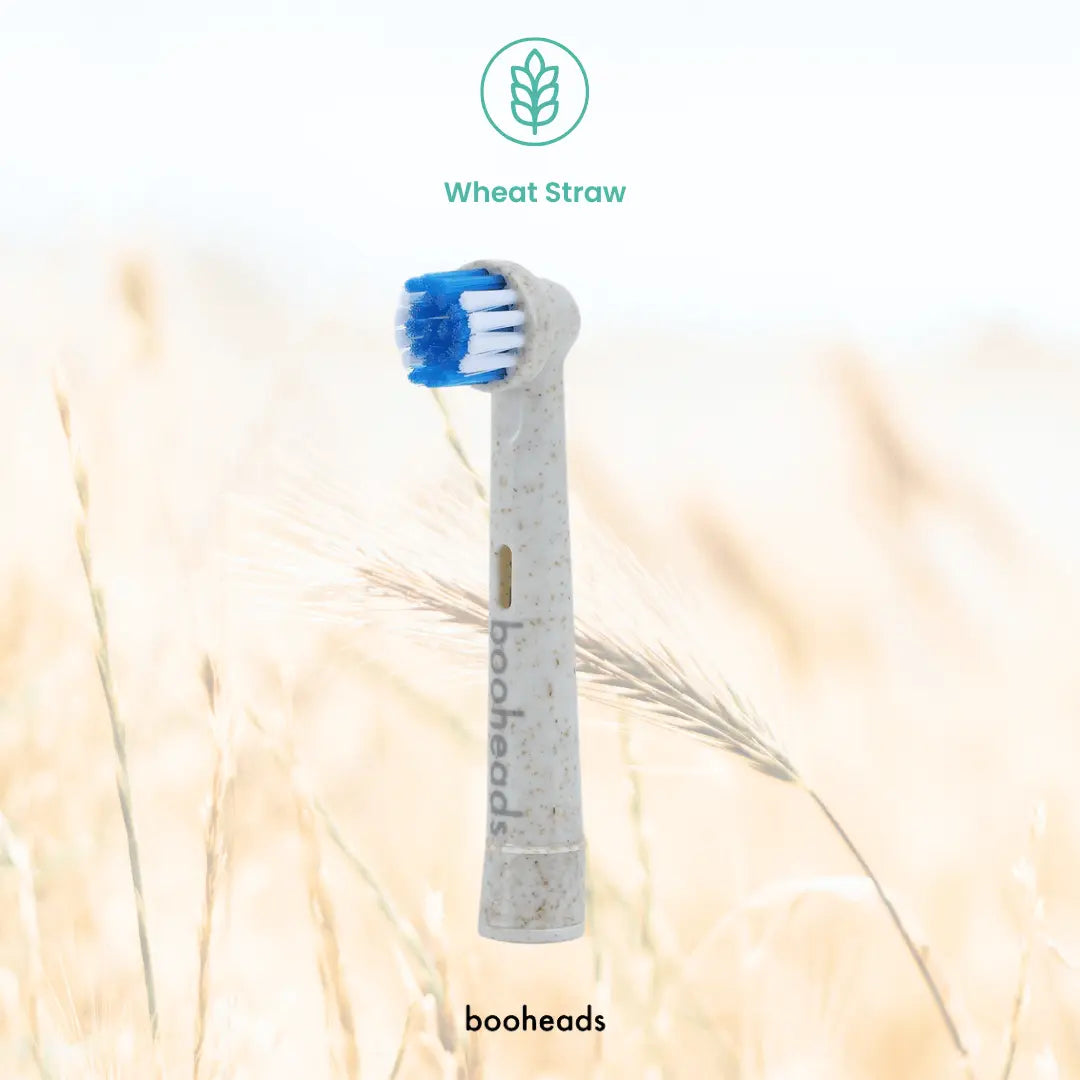 Oraboo - Wheat Straw Plant Based Electric Toothbrush Heads Compatible with OralB* 4PK booheads